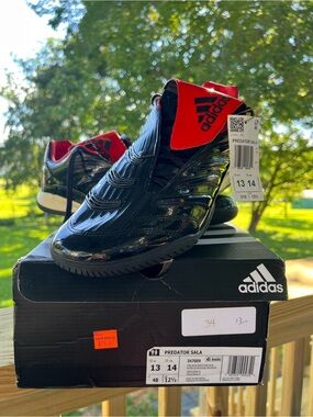 Adidas Predator Sala Indoor Soccer Shoes - Black & Red Men 13
